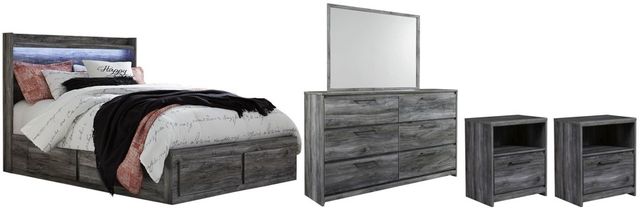 Signature Design by Ashley® Baystorm 5-Piece Gray Queen Panel Bed Set-0