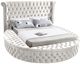 Meridian Furniture Luxus Cream Queen Upholstered Sleigh Storage Bed-0