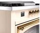 Ilve® Nostalgie II Noblesse 60'' Antique White Pro Style Dual Fuel Range with Brass Trim-4