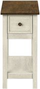 Monarch Specialties Inc. Antique White/Espresso Veneer 2-Tier Narrow Accent Table-1