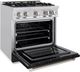 ZLINE Select 30" Stainless Steel Pro Style Gas Range with Black Matte Door-3