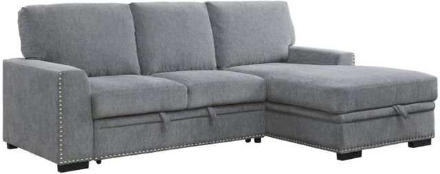 Homelegance® Morelia 2-Piece Gray Right Arm Facing Sectional with Pull-out Bed and Hidden Storage -0