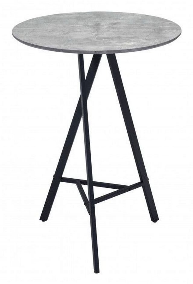 Zuo® Modern Metz Gray Bar Table with Black Metal Legs-1