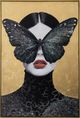Classy Living Dramatic Gilded Glamour: Butterfly Veil Wall Art-0