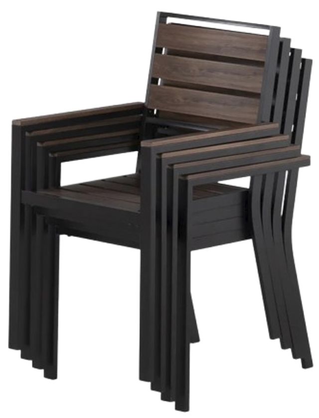 Transformer Table Transformer Black/Dark Walnut Aluminum/Polystyrene Stackable Outdoor Dining Chair -2