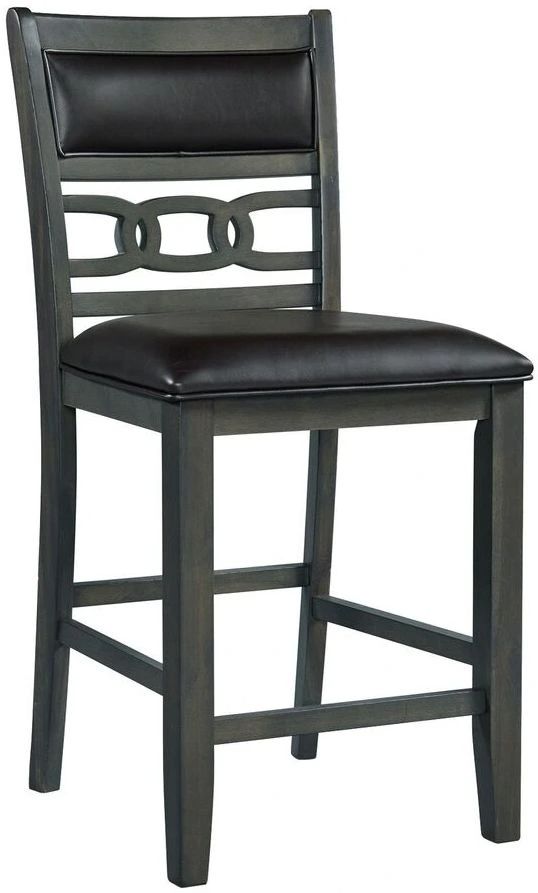 Elements International Black/Gray Counter Side Chair-0