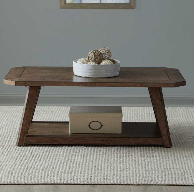 Liberty Furniture Carolina Park Amber Brown Rectangular Cocktail Table-1