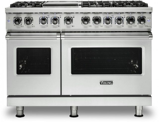 Viking® 5 Series 48" Frost White Pro Style Dual Fuel Natural Gas Range with 12" Griddle-0