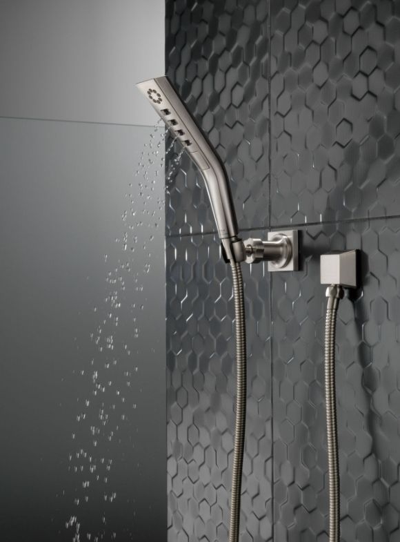 Delta Universal Showering Lumicoat® Stainless H2Okinetic® 3-Setting Wall Mount Hand Shower-3