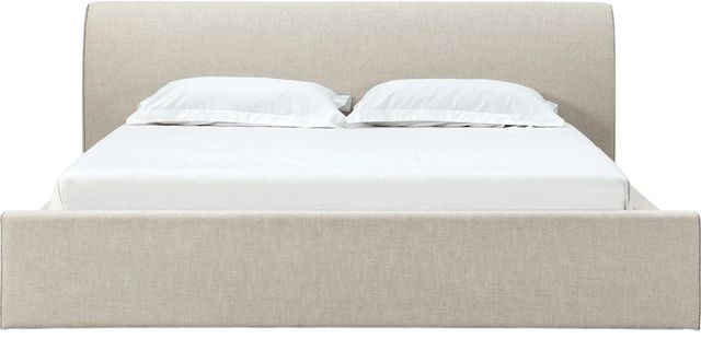Modus Furniture Virgil Louis Natural Queen Upholstered Platform Bed-2