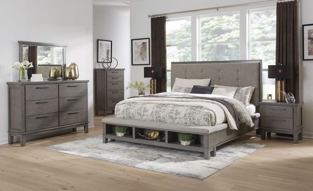 Benchcraft® Hallanden Antiqued Gray Bedroom Mirror-3