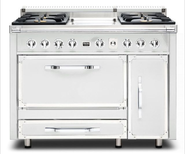 Viking® Tuscany 48" Frost White Dual Fuel Pro-Style Dual Fuel Natural Gas Range-0
