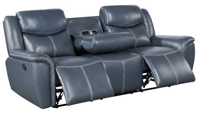 Coaster® Sloane Blue Manual Reclining Sofa with Drop Down Table-1