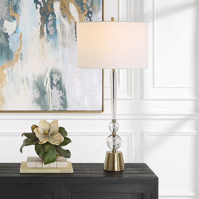 Uttermost® Annily Brass/Clear Table Lamp-1