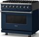 Viking® 5 Series 36" Slate Blue Pro Style Dual Fuel (NG) Range with Polished Chrome Trim-3