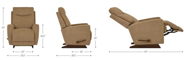 La-Z-Boy® Kodie Navy Leather Manual Rocking Recliner-2