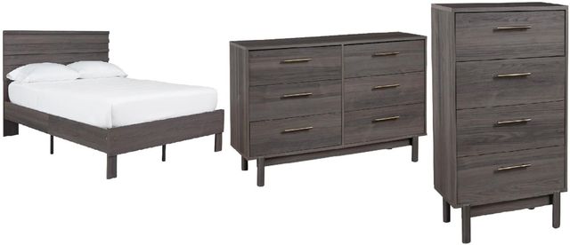 Signature Design by Ashley® Brymont 3-Piece Dark Gray Queen Platform Bed Set-0