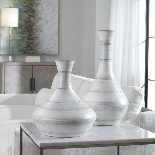 Uttermost® Potter 2-Piece Fluted Striped Vases Set-1