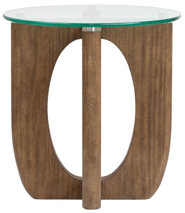 Magnussen Home® Lainey Glass Top End Table with Almond Base-2