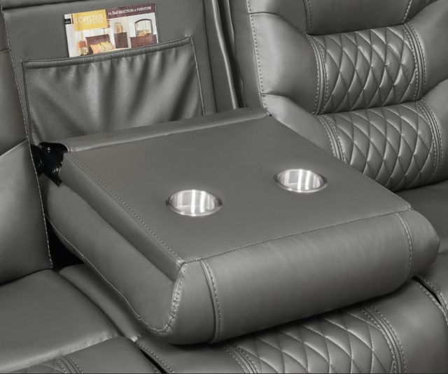Coaster® Flamenco Charcoal Tufted Upholstered Motion Sofa-3