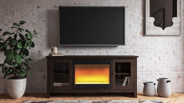 Signature Design by Ashley® Camiburg Warm Brown 60" TV Stand with Electric Fireplace Insert-1