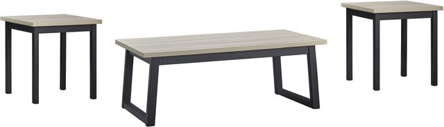 Signature Design by Ashley® Waylowe 3-Piece Natural/Black Occasional Table Set-1
