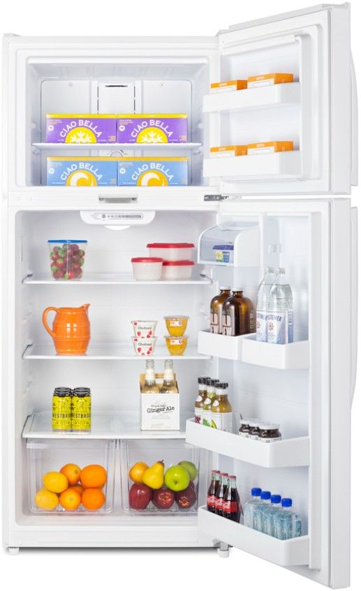 Summit® 30” 18 Cu. Ft. White Top Freezer Refrigerator with Lock-3