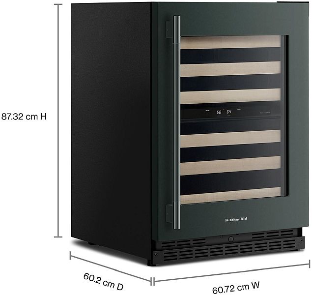 Kitchenaid® 24" Juniper Undercounter Wine Cooler with Full-Extension Wood-Front Racks-3