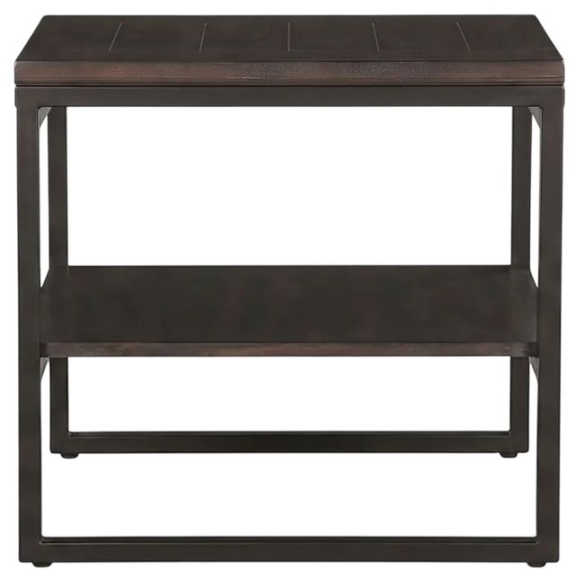 Sunny Designs™ Tyler French Brown Chairside Table with Black Metal Frame-2
