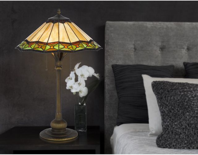 CAL Lighting & Accessories Tiffany Bronze Table Lamp-3