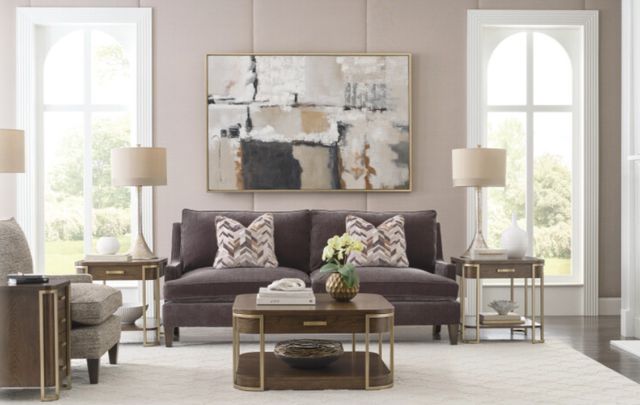 Hammary® Emerit Spice Square Coffee Table with Champagne Frame-1