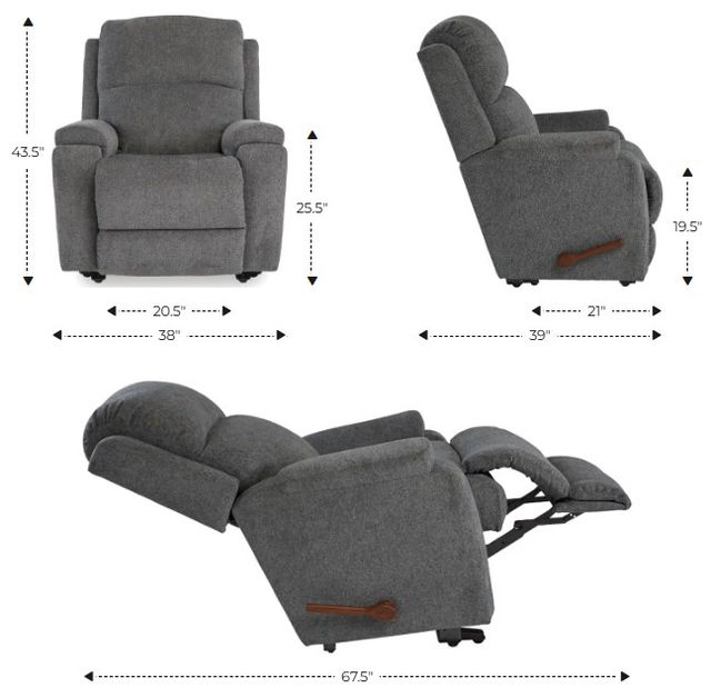 La-Z-Boy® Dorian Mocha Leather Manual Wall Recliner-2