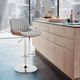 Armen Living Brock Gray/Chrome/Walnut Bar Stool-1