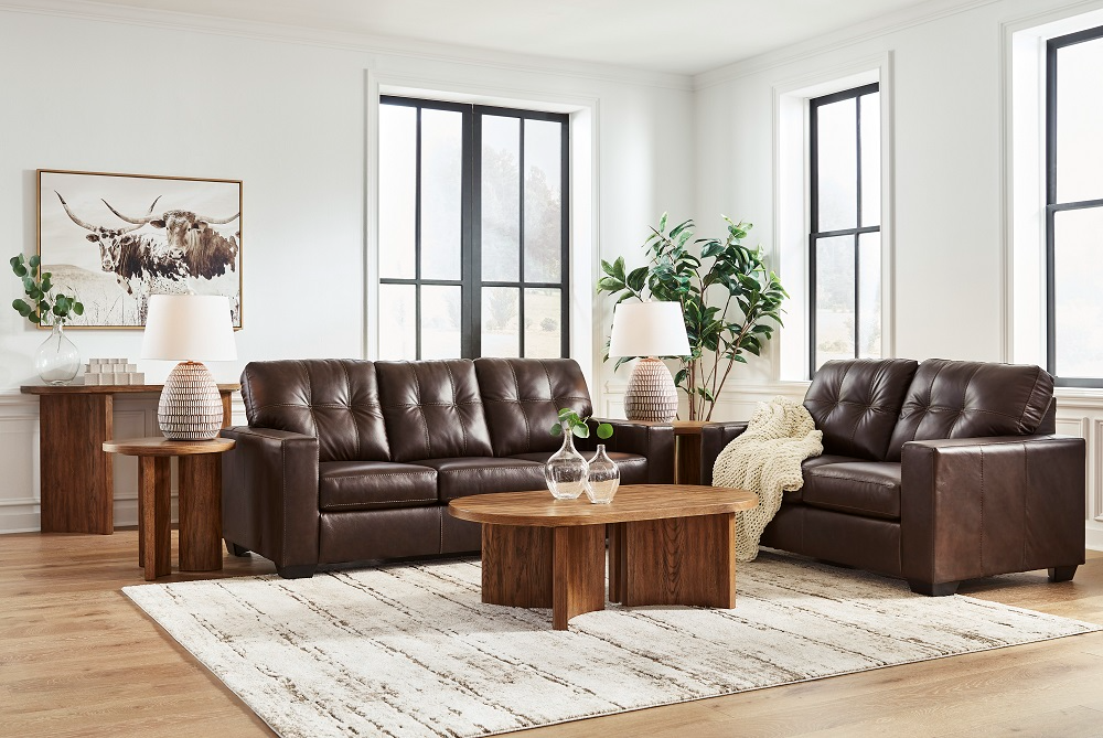 Santorine Leather Sofa and Loveseat in Dark Brown Jarons Furniture Outlet Bordentown and Lumberton NJ