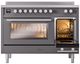 Ilve® Professional Plus II 48" Graphite Matte Pro Style Induction Range-4