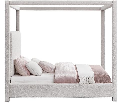Meridian Furniture Eden Cream Queen Upholstered Canopy Bed-2