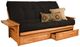 Kodiak Furniture Phoenix Suede Black/Butternut Queen Futon with Mattress and Storage Drawers-0