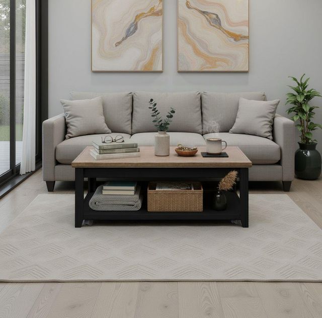 Legends Home Providence Bourbon Coffee Table with Black Base-1