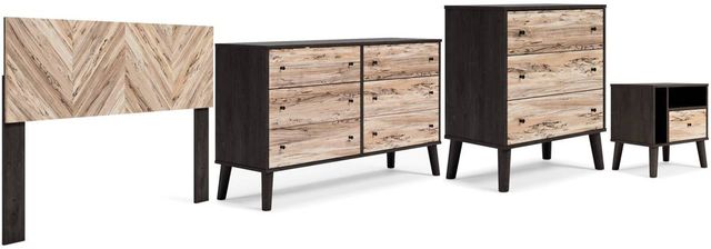 Signature Design by Ashley® Piperton 4-Piece Two-Tone Brown/Black Queen Panel Headboard Bedroom Set-0