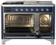 Ilve® Majestic III 48" Midnight Blue Pro Style Dual Fuel Liquid Propane Range with Triple Glass Door and Chrome Trim-1