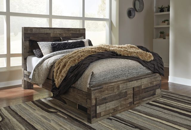 Benchcraft® Derekson Multi Gray Queen 2-Drawer Storage Bed-1