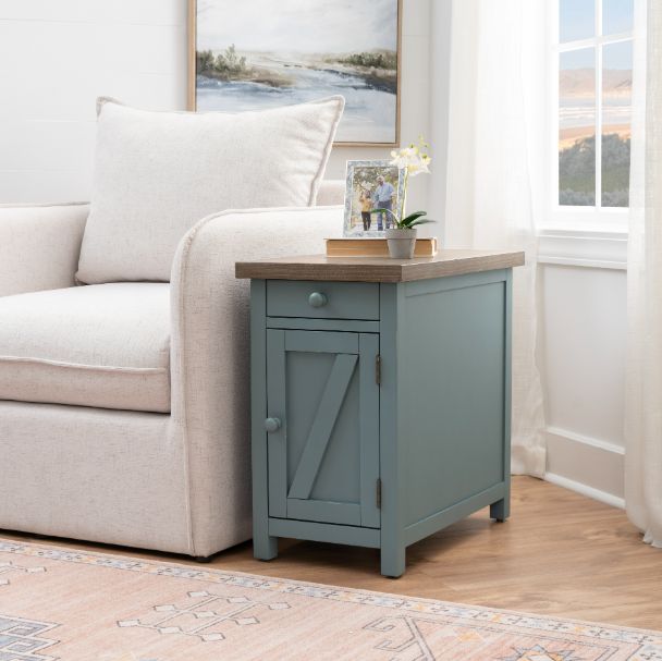 Coast2Coast Home™ Belsey Gray Side Table with Slate Base-1