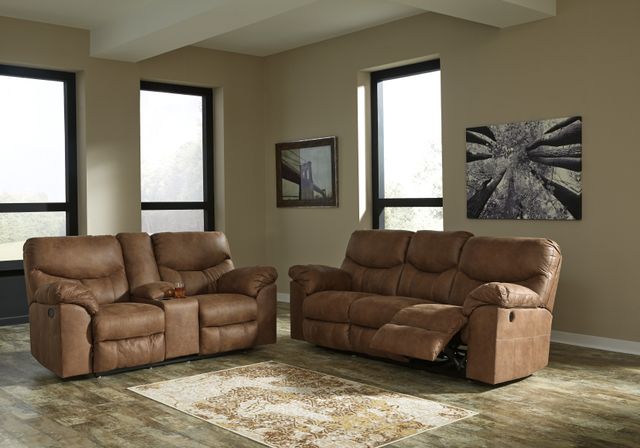 Signature Design by Ashley® Boxberg Bark Power Double Reclining Loveseat with Console-2