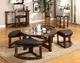 Furniture of America® Crystal Cove Glass Coffee Table with Dark Walnut Base-3