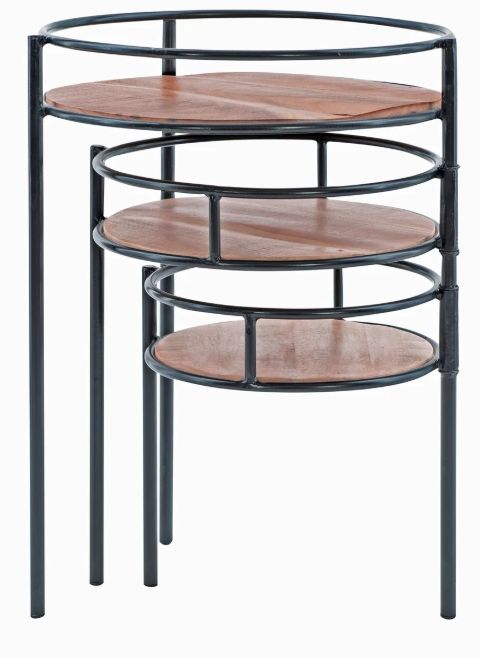 Powell® Denman Black/Natural 3-Tiered Plant Stand-2