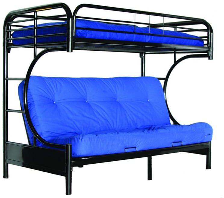 Titus Furniture Black Twin/Full Futon Metal Bunk Bed Sleep N
