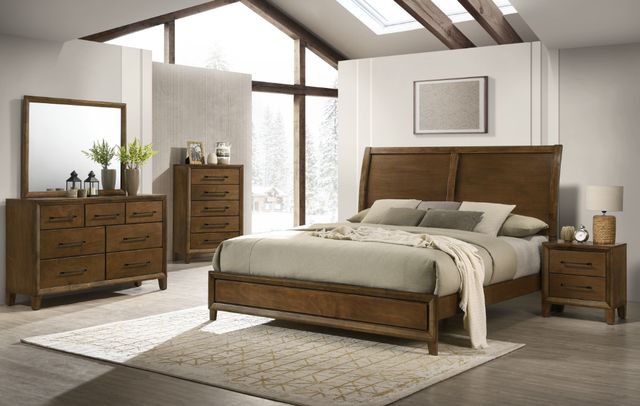 New Classic® Home Furnishings Ballard 4-Piece Walnut Eastern King Bedroom Set-1