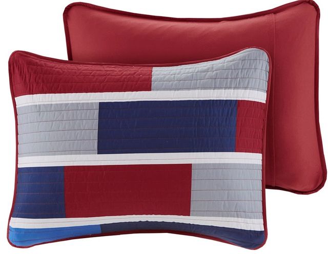 Olliix by Mi Zone Bradley Navy and Red Full/Queen Reversible Coverlet Set-1