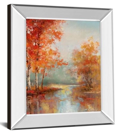 Classy Art Autumns Grace I by T.C Chiu Mirror Framed Wall Art-1