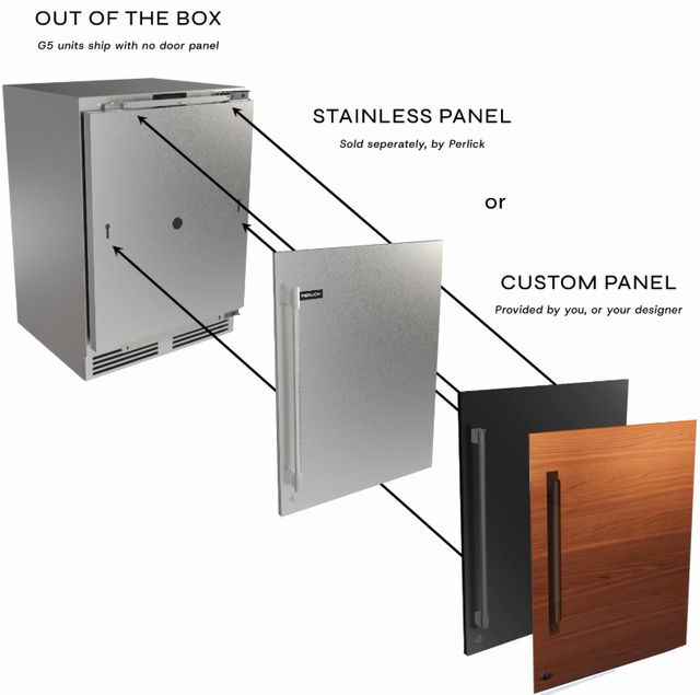 Perlick® G5 Shallow ADA 24" 3.1 Cu. Ft. Panel Ready Solid Door Built-In Under the Counter Refrigerator-2